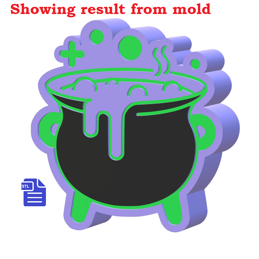 1pc Bubbling Cauldron Bath Bomb Mold STL File - for 3D printing - FILE ONLY