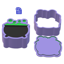 Load image into Gallery viewer, 3pc Bubble Cauldron Bath Bomb Mold STL File - for 3D printing - FILE ONLY