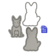 Load image into Gallery viewer, 3pc Sitting Bull Terrier Bath Bomb Mold STL File - for 3D printing - FILE ONLY