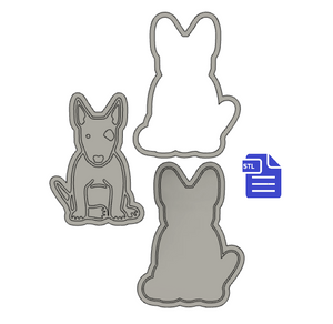 3pc Sitting Bull Terrier Bath Bomb Mold STL File - for 3D printing - FILE ONLY