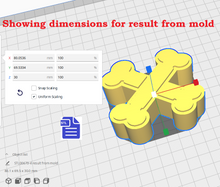 Load image into Gallery viewer, 3pc Crossbones Bath Bomb Mold STL File - for 3D printing - FILE ONLY