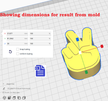 Load image into Gallery viewer, 3pc Peace Bath Bomb Mold STL File - for 3D printing - FILE ONLY