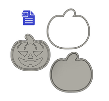 Load image into Gallery viewer, 3 piece Pumpkin Bath Bomb Mold STL File - for 3D printing - FILE ONLY - 3 part Halloween pumpkin push mold for bath bombs shower steamers