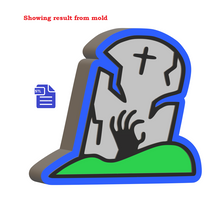 Load image into Gallery viewer, 3pc Gravestone Bath Bomb Mold STL File - for 3D printing - FILE ONLY - 3 piece Headstone push mold for bath bombs shower steamers