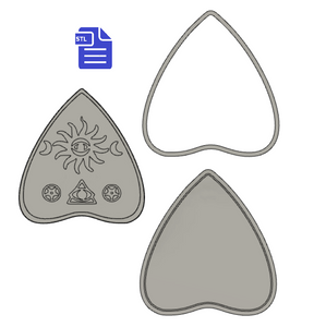 3pc Intuition Planchette Bath Bomb Mold STL File - for 3D printing - FILE ONLY - 3 piece ouija push mold for bath bombs shower steamers bar