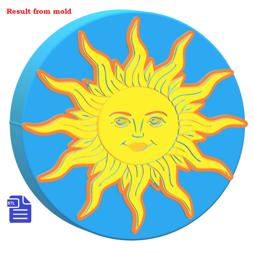 1pc Sun Bath Bomb Mold STL File - for 3D printing - FILE ONLY - 1 piece Boho sun mold for bath bombs solid shampoo shower steamer bath fizzy