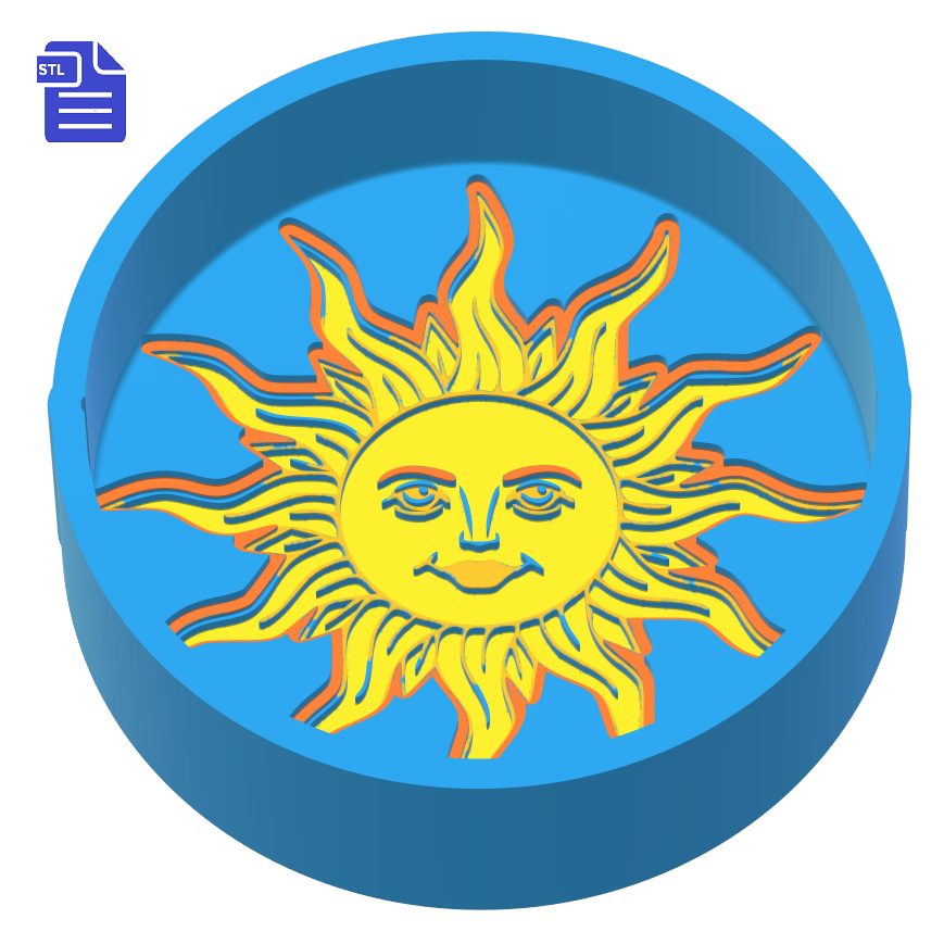 1pc Sun Bath Bomb Mold STL File - for 3D printing - FILE ONLY - 1 piece Boho sun mold for bath bombs solid shampoo shower steamer bath fizzy