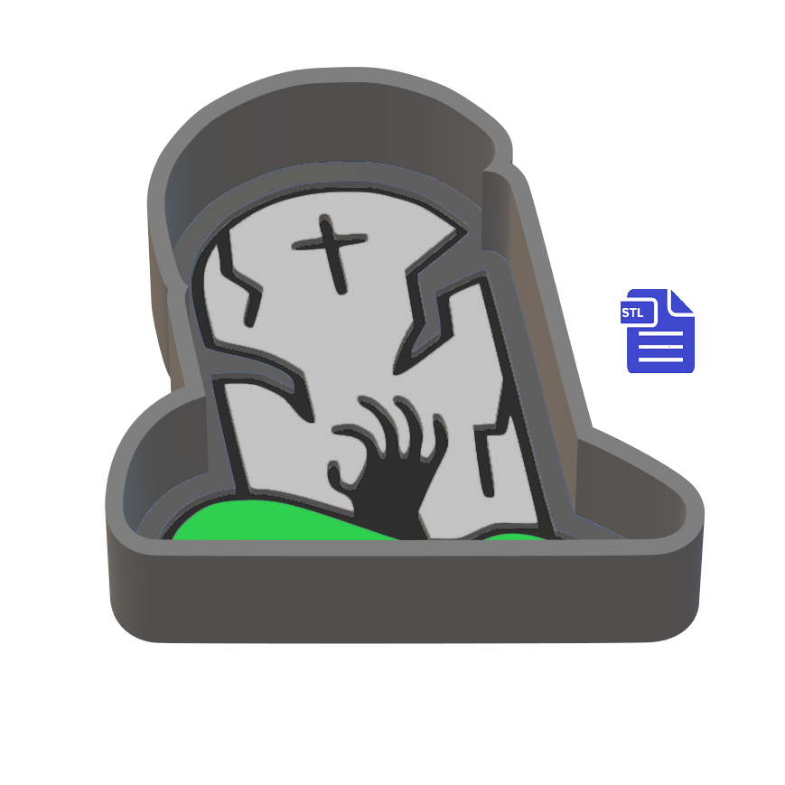 1pc Headstone Bath Bomb Mold STL File - for 3D printing - FILE ONLY