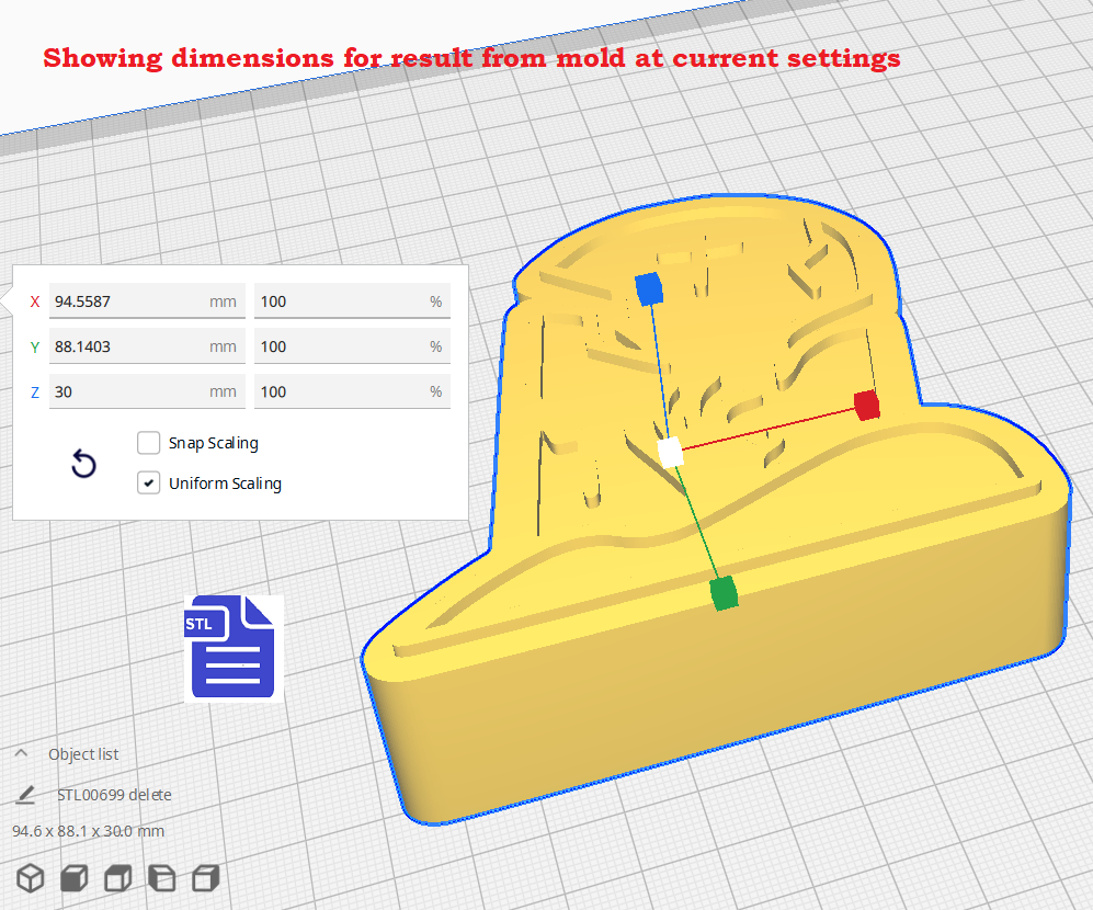 1pc Headstone Bath Bomb Mold STL File - for 3D printing - FILE ONLY