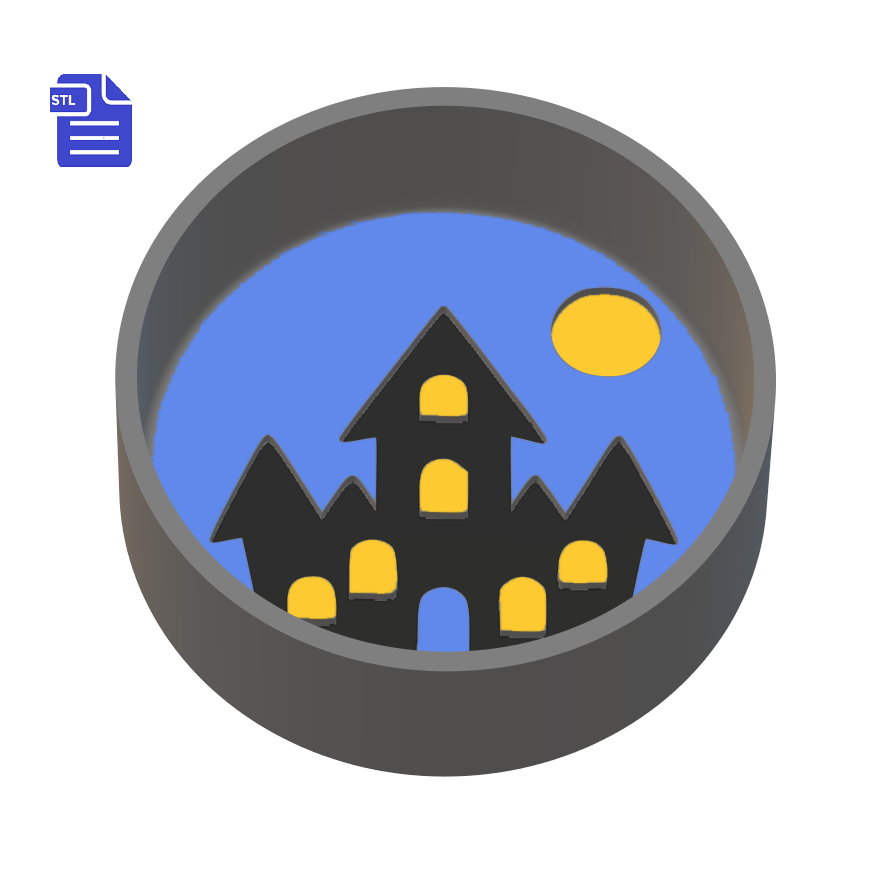1pc Haunted House Bath Bomb Mold STL File - for 3D printing - FILE ONLY