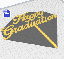 Load image into Gallery viewer, Cake Toppers STL File - for 3D printing - FILE ONLY - for 5 occasions Birthday Graduation Engagement New Year Congratulations
