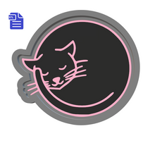 Load image into Gallery viewer, Sleepy Cat Bath Bomb Mold STL File - for 3D printing - FILE ONLY
