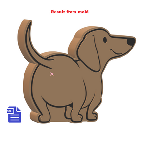 Dachshund Bath Bomb Mold STL File - for 3D printing - FILE ONLY