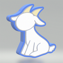 Load image into Gallery viewer, Sitting Goat Bath Bomb Mold STL File - for 3D printing - FILE ONLY