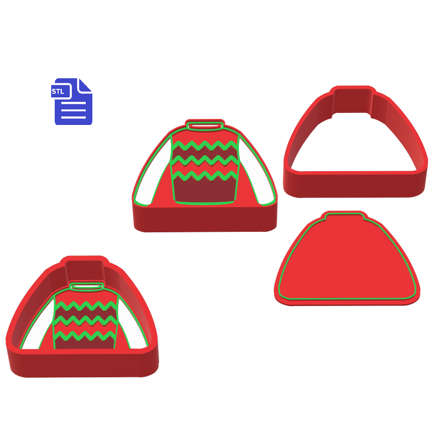 Ugly Christmas Sweater Bath Bomb Mold STL File - for 3D printing - FILE ONLY