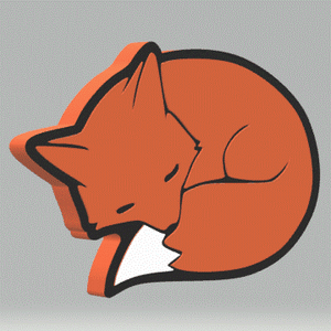 Sleepy Fox Bath Bomb Mold STL File - for 3D printing - FILE ONLY