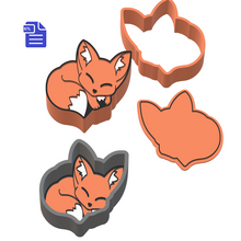 Load image into Gallery viewer, Sleepy Fox Bath Bomb Mold STL File - for 3D printing - FILE ONLY