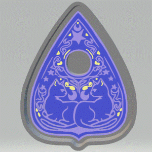Cats Planchette Silicone Mold Housing STL File - for 3D printing - FILE ONLY - with tray to make your own silicone molds