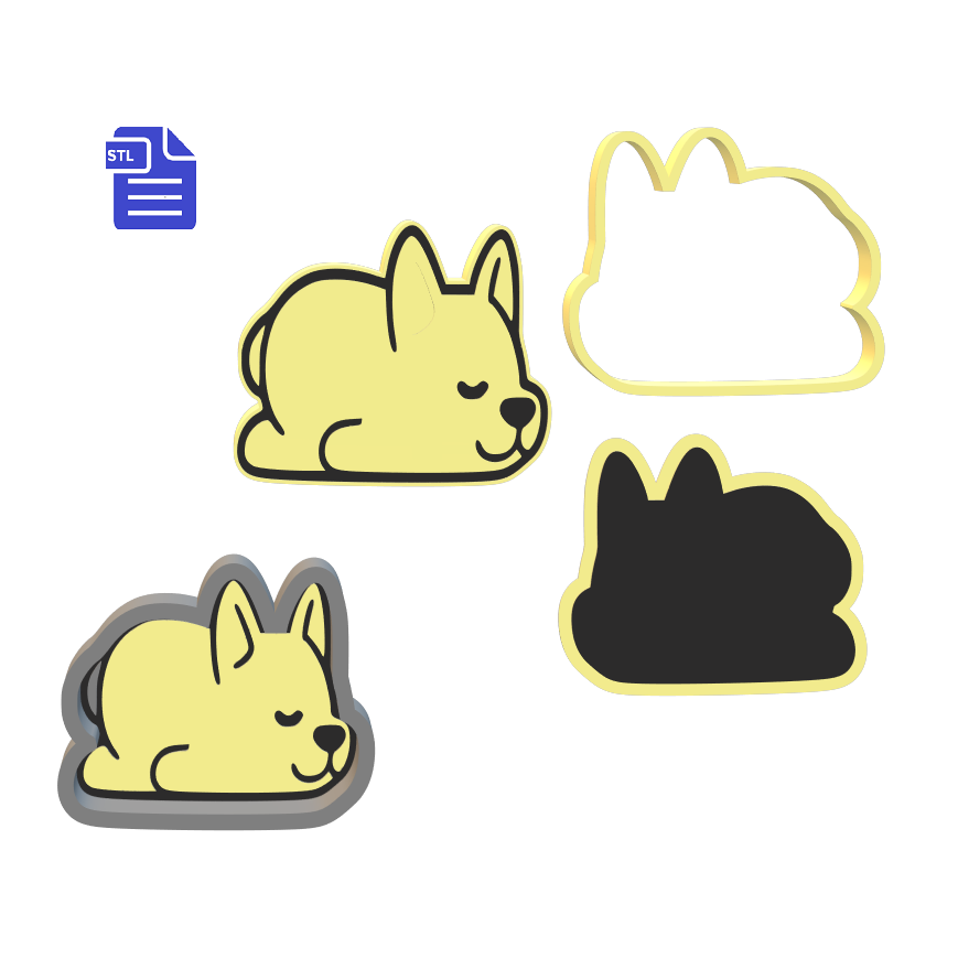 1pc & 3pc Sleeping Dog Bath Bomb mold STL File - for 3D printing - FILE ONLY - mold for bath bombs solid shampoo shower steamers