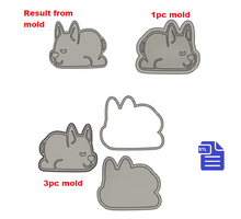 Load image into Gallery viewer, 1pc &amp; 3pc Sleeping Dog Bath Bomb mold STL File - for 3D printing - FILE ONLY - mold for bath bombs solid shampoo shower steamers