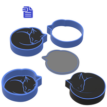 Load image into Gallery viewer, 1pc &amp; 3pc Curled Sleeping Kitty Ball Bath Bomb Mold STL File - for 3D printing - FILE ONLY