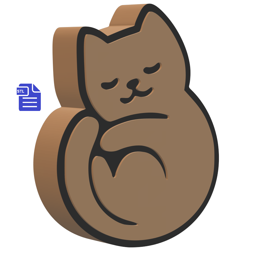 1pc & 3pc Sleepy Cat Bath Bomb Mold STL File - for 3D printing - FILE ONLY