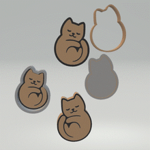 Load image into Gallery viewer, 1pc &amp; 3pc Sleepy Cat Bath Bomb Mold STL File - for 3D printing - FILE ONLY