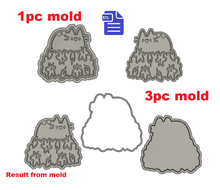 Load image into Gallery viewer, FREE SAMPLE - 1pc &amp; 3pc Autumn Pusheen Bath Bomb Mold STL File
