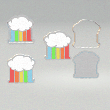 Load image into Gallery viewer, 1pc &amp; 3pc Rainbow Cloud Bath Bomb Mold STL File - for 3D printing - FILE ONLY - print your own mold for making bath bombs solid shampoo