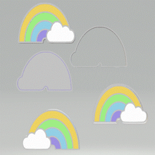 Load image into Gallery viewer, 1pc &amp; 3pc Rainbow Cloud Bath Bomb Mold STL File - for 3D printing - FILE ONLY - mold for making bath bombs solid shampoo shower steamers