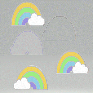 1pc & 3pc Rainbow Cloud Bath Bomb Mold STL File - for 3D printing - FILE ONLY - mold for making bath bombs solid shampoo shower steamers