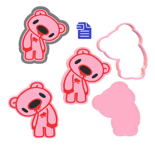 1pc & 3pc Gloomy Bear Bath Bomb Mold STL File - Digital Download