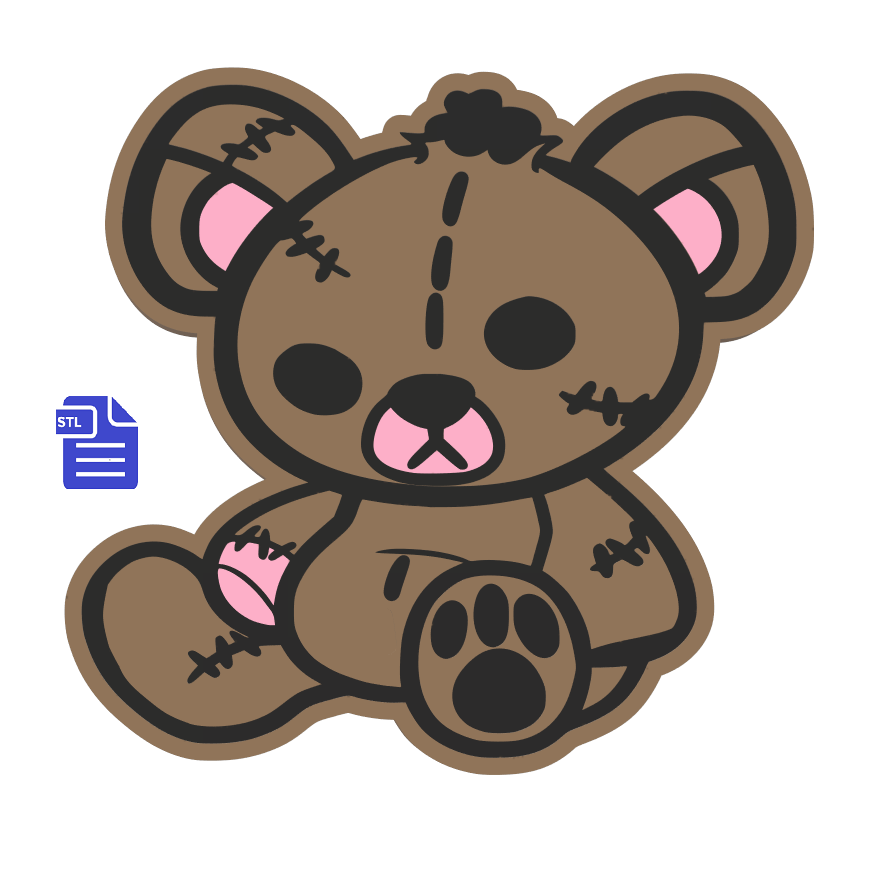 1pc & 2pc Damaged Teddy Bear Bath Bomb Mold STL File - for 3D printing - FILE ONLY