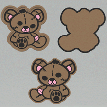Load image into Gallery viewer, 1pc &amp; 2pc Damaged Teddy Bear Bath Bomb Mold STL File - for 3D printing - FILE ONLY