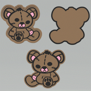 1pc & 2pc Damaged Teddy Bear Bath Bomb Mold STL File - for 3D printing - FILE ONLY