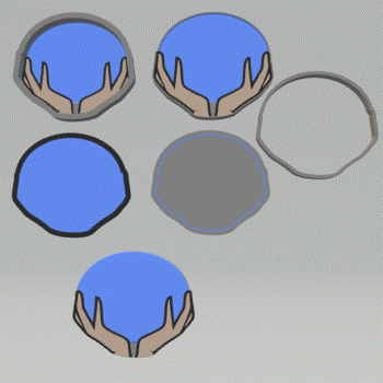 1pc + 2pc +3pc Crystal Ball in Hands Bath Bomb Mold STL File - for 3D printing - FILE ONLY