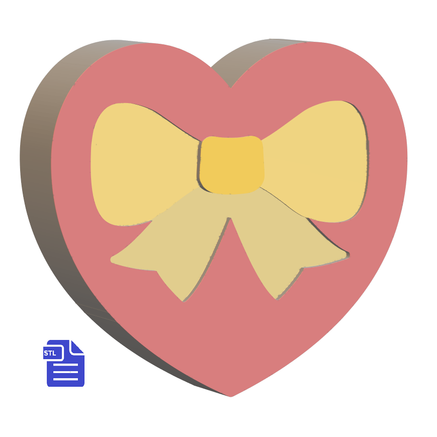1pc + 2pc Heart Gift Box Bath Bomb Mold STL File - for 3D printing - FILE ONLY - mold for bath bombs shower steamer bars