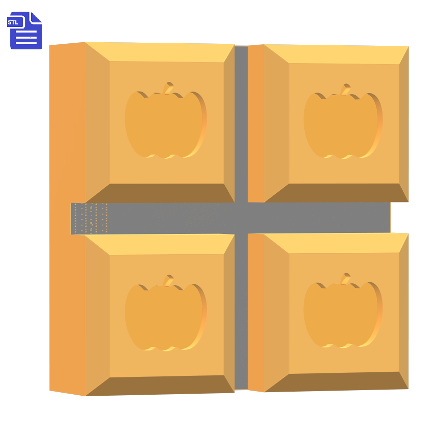 1pc + 2pc + 3pc Pumpkin Cube Snap Bar Bath Bomb Mold STL File - for 3D printing - FILE ONLY - mold for solid shampoo shower steamer bars