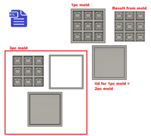 Load image into Gallery viewer, 1pc + 2pc + 3pc Pumpkin Cubes Snap Bar Bath Bomb Mold STL File - for 3D printing - FILE ONLY - mold for shower steamers solid shampoo bars