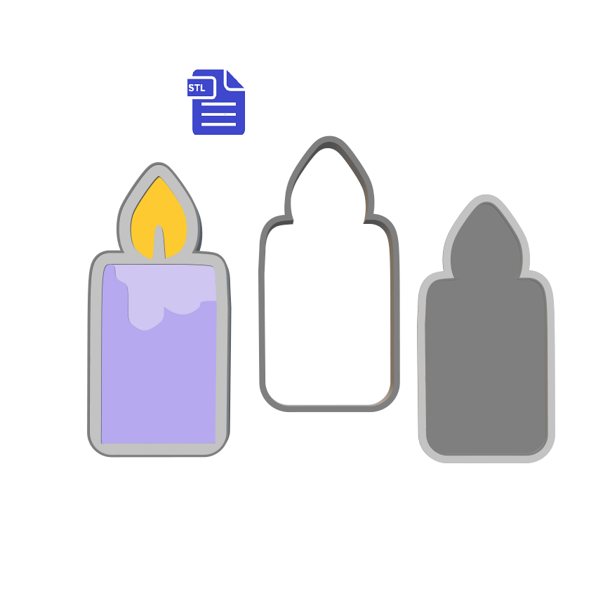 3pc Pillar Candle Bath Bomb Mold STL File - for 3D printing - FILE ONLY - The Crafts and Glitter Shop