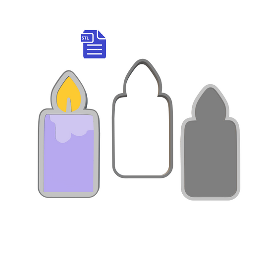 3pc Pillar Candle Bath Bomb Mold STL File - for 3D printing - FILE ONLY - The Crafts and Glitter Shop