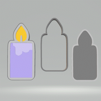 3pc Pillar Candle Bath Bomb Mold STL File - for 3D printing - FILE ONLY - The Crafts and Glitter Shop