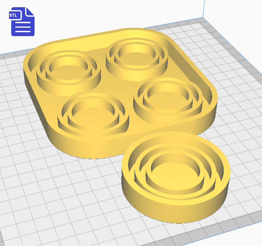 Double Layer Circle Shaker Silicone Mold Housing Tray STL File - for 3D printing - FILE ONLY - The Crafts and Glitter Shop