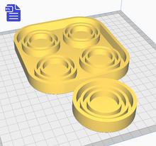 Load image into Gallery viewer, Double Layer Circle Shaker Silicone Mold Housing Tray STL File - for 3D printing - FILE ONLY