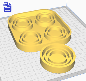 Double Layer Circle Shaker Silicone Mold Housing Tray STL File - for 3D printing - FILE ONLY