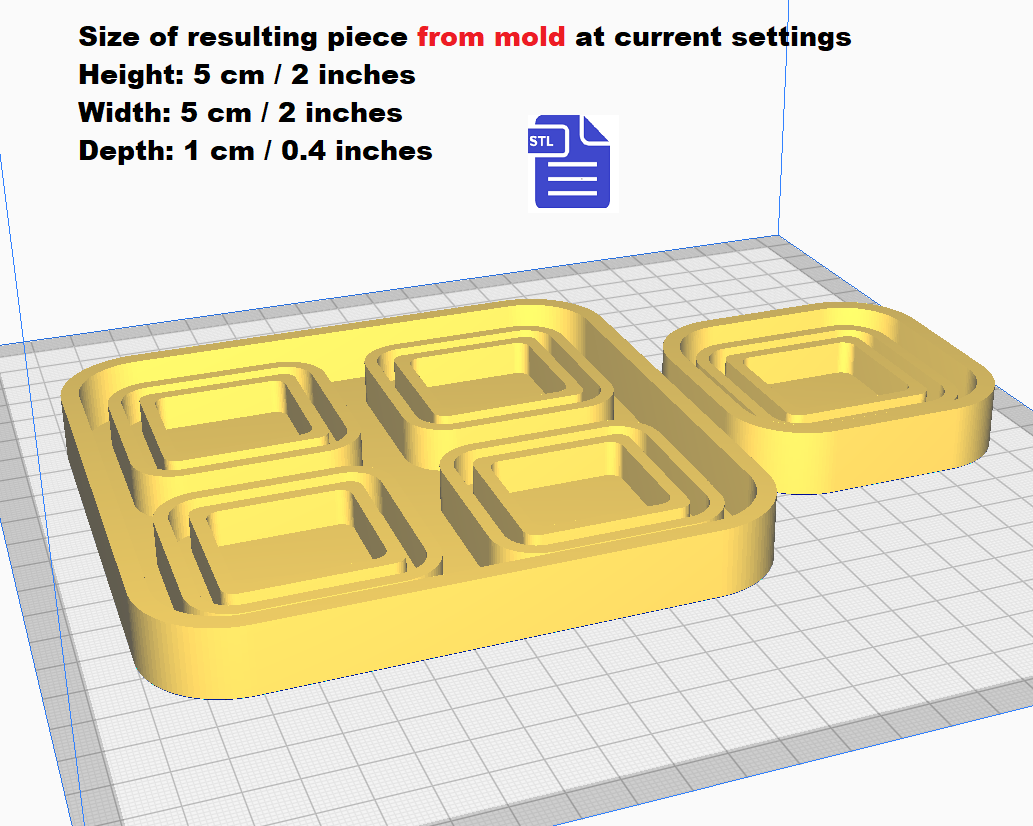 Double Layer Square Shaker Silicone Mold Housing STL File - for 3D printing - FILE ONLY - The Crafts and Glitter Shop