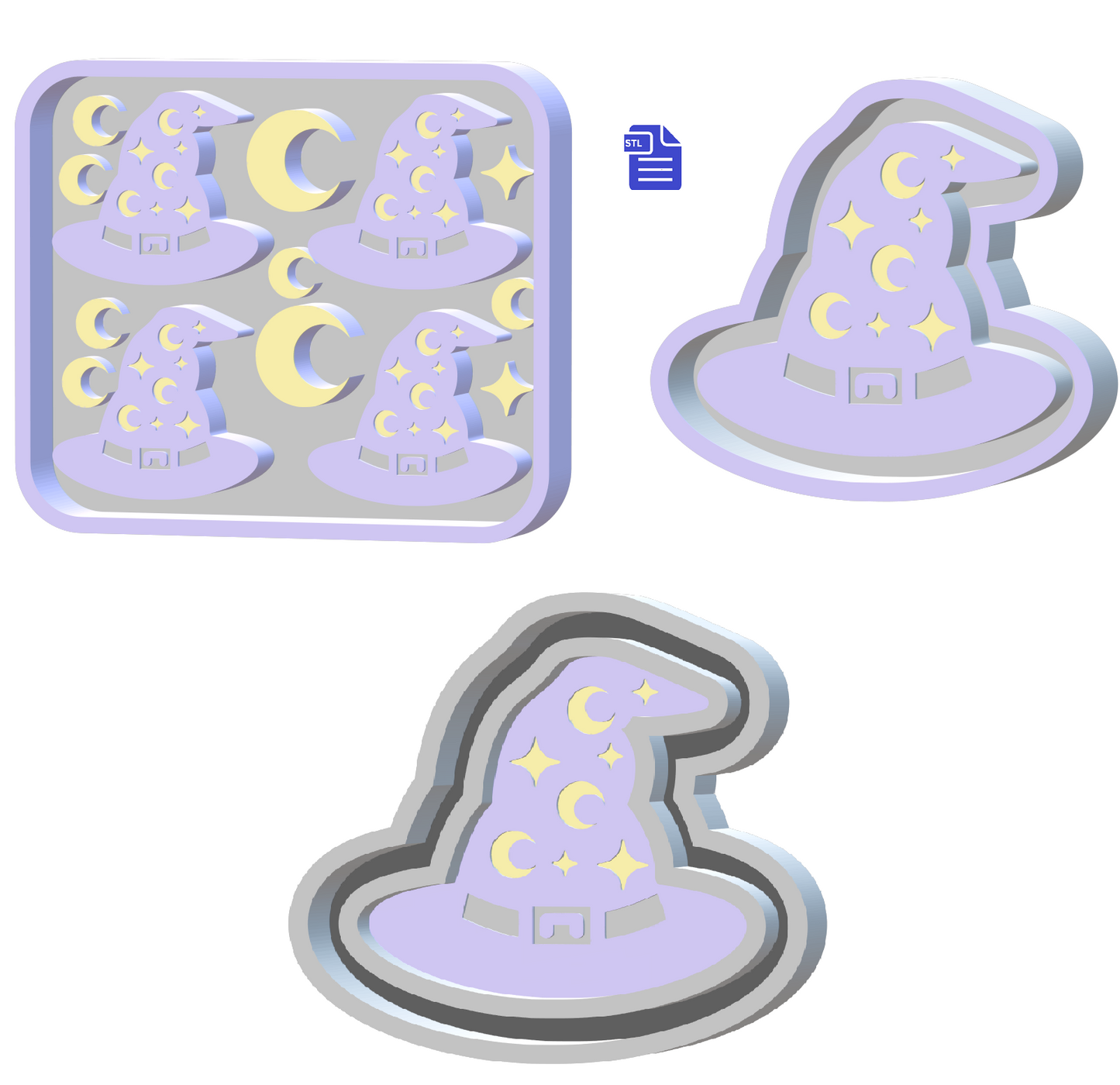 Wizard Hat Silicone Mold Housing Tray STL File - for 3D printing - FILE ONLY