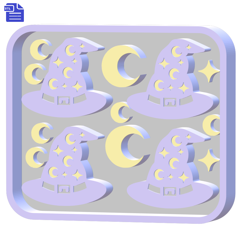 Wizard Hat Silicone Mold Housing Tray STL File - for 3D printing - FILE ONLY