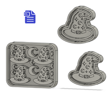 Load image into Gallery viewer, Wizard Hat Silicone Mold Housing Tray STL File - for 3D printing - FILE ONLY