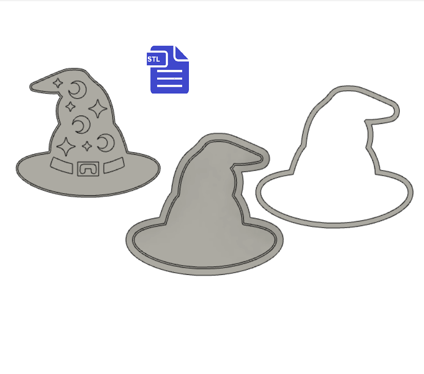 3pc Wizard Hat Bath Bomb Push Mold STL File - for 3D printing - FILE ONLY - 3 piece Shower Steamer Mould - The Crafts and Glitter Shop